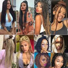 1/7 Box Braid Crochet Wig, 24/30 Inches Long, 18/126 Strands Black Box Braids Pre-Looped - Multicolor - View 6
