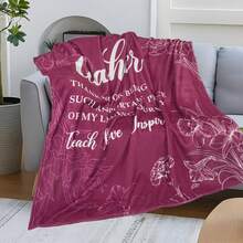 Teacher Appreciation Gifts , Best Teachers Day Gifts From Student, End Of Year Teachers Gift Idea, Teacher Gifts For Graduation Birthday Back To School Blanket,Super Soft Flannel Printed  Blanket,As Birthday Gifts, Family, Wedding, Souvenir Blankets, Polyester Blankets Suitable For All Seasons, Washable, Machine Washable, Lightweight, Breathable, Comfortable, Warm, Unique, 280gsm For Him, Her Personalized Ideal Gifts For Her, Him,  Perfect Nap, Camping, Travel, Home, Daily Life, Office Decoration, Birthday, Anniversary, Valentine's Day, Thanksgiving, Christmas, Halloween, Mother's Day, Father's Day, Wedding, New Year Gifts ,Sofa,Bed,Car,Bedroom,Living Room,Office,  Outdoor Camping, Beach,Wall Decoration - 多色20 - 查看 4