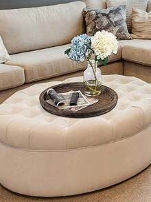 1 Peça Base de Suporte de Vela de Madeira Simples, Bandeja de Vela de Aromaterapia, Bandeja de Madeira Criativa, Prato de Madeira Vintage, Base de Suporte de Vela Redonda, Bandeja de Armazenamento de Mesa de Fazenda, Bandeja de Banheiro, Bandeja de Servir, Adequada para Decoração de Feriados, Aniversários, Festas, Sessão de Fotos, Prato Redondo de Madeira - Castanho - Visão 5