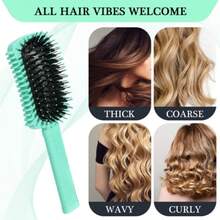 Curly Hair Brush, Volume Curl Defining Brush For Detangling Shaping And Styling Women's Curls, Reduce Pulling (Green) - 薄荷綠 - 查看 8