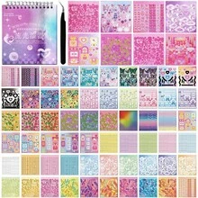 3500Pcs Korean Stickers For Kpop Photocards Decor Stickers Book Aesthetic  Sticker Glitter Butterfly Sweetheart Ribbon Flower Alphabet Cute Scrapbook Sticker For DIY Card Art Crafts 60-Page - Tờ Aa-60 - Xem 1
