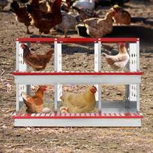 YUNRUX Chicken Nesting Boxes, 6-Hole Nesting Box For Chickens, Laying Box For Chickens - Red - View 2