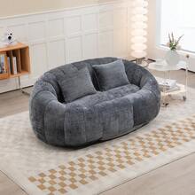 Beanbag Sofa, Lazy Sofa, Durable And Comfortable Lounge Chair, High Back Beanbag Chair For Adults And Children, Indoor And Outdoor, Soft Yellow Chenille Lounge Chair - Gray + Chenille + Foam - View 11