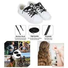 2 Pairs Glitter Sparkly Shoe Laces Sneakers 5mm Wide Round Black Metallic Sparkly Shoelace Sparkling 47 Inch 120cm Bling Glitter Shoe Strings Shinny Shoestrings Adult - 最初的 - 查看 1