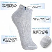 LUPO Kit With 3 Pairs Of Men's Adult Short Socks Lupo Sport Sports Gym - Nhiều màu - Xem 4