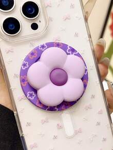 1 pieza Soporte de teléfono magnético con forma de flor de silicona creativa MagSafe, succión fuerte, ajustable, soporte de escritorio inclinado para mujeres - Multicolor - Ver 7