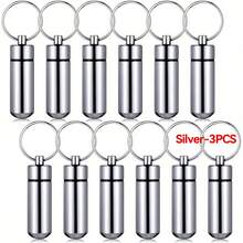 6PCS Waterproof Stainless Steel Medicine Bottle With Sealed Medicine Cylinder And Mini Pillbox - Safely Store Medication Anytime - Multicolor - View 13