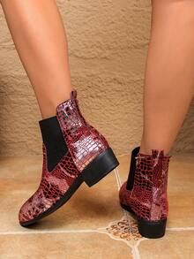 Women's New Western Style Viral Cowgirl Boots, Outdoor Fashion Casual Plus Size V-Cut Shaft Retro Boots