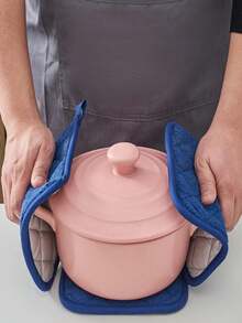 2pcs/4pcs Black Square Heat Resistant Pot Holder Pad,Heat Resistant Non-Slip Pot Holders,Kitchen Microwave Oven Heat Insulation Mat,Home And Kitchen Must-Haves, Kitchen Utensils And Equipment As Christmas Practical Gifts - Multicolor - View 2