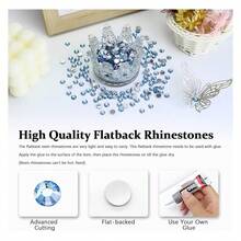 4500PCS Resin Flatback Rhinestone, 2mm 3mm 4mm 5mm 6mm Light Blue Flatback Rhinestones For Tumblers, Nails Art, Mugs, Bottles, Craft Dration, Loose Bling Glitter Gem Stone - Multicolor 105 - View 2