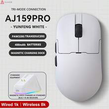 AJAZZ AJ159PRO/P/NL Series Wireless Gaming Mouse, Right-Handed Gaming Mouse. PAW3395/PAW3311, Lightweight, Long Battery Life, Gaming & Office Mouse, Rechargeable