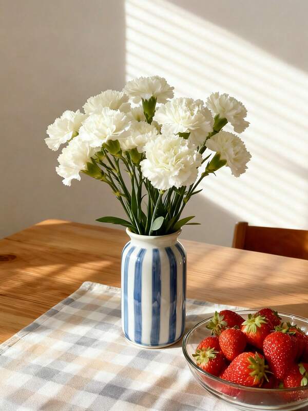 3 قطع/12 قطعة مجموعة من زهور القرنفل الاصطناعية عالية الجودة ذات ملمس مرطب وقرنفل فائق الواقعية، لا حاجة لتنظيف أو العناية بالزهور الاصطناعية، مثالية لعيد الشكر والأعراس وأعياد الميلاد والديكورات العطلية، مثالية لهدايا عيد الأم، باقات زهور مزيفة واقعية الملمس مع سيقان خضراء، مناسبة للديكور المنزلي والمكتبي والخارجي