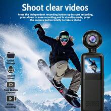 1 pieza Cámara corporal mini 1080p con pantalla de 1.3 pulgadas, lente rotativa 180°, cámara corporal pequeña y portátil con visión nocturna IR para bicicleta - Multicolor - Ver 11