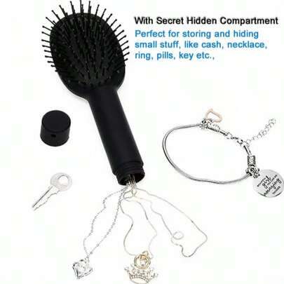 1pc Diversion Hair Brush To Hide Money Cash Jewelry Stash Secret Container Hair Comb Box