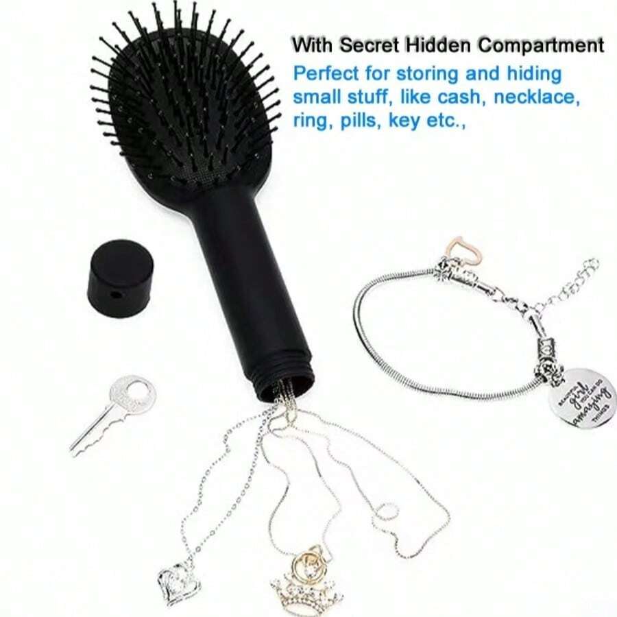 1pc Diversion Hair Brush To Hide Money Cash Jewelry Stash Secret Container Hair Comb Box