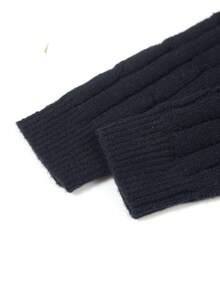 1 pezzo Maglione lavorato a maglia semplice e monocromatico, comodo e casual, adatto per l'uso all'aperto, caldo e spesso, con scollo a V, adatto per primavera, autunno e inverno, per donne e ragazze - nero - Visualizzare 7
