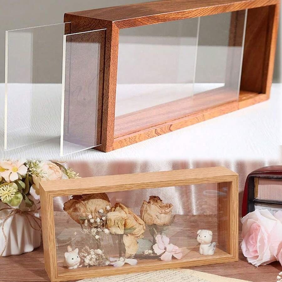 干花相框,3D相框,记忆盒展示盒,适用于展示鲜花、票根、照片、奖牌和3D物品 - 彩色 - 查看 1
