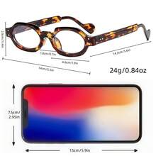 Un nuevo par de gafas ovaladas de montura pequeña, portátiles y para uso al aire libre, de estilo hongkonés, de alta gama, adecuadas para el trabajo de oficina, el uso de computadoras, teléfonos móviles y para e-sports. - transparente - Ver 8