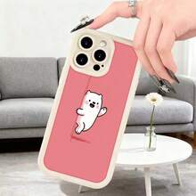Cubierta de telefono con borde protector color rosa con estampado de perro blanco divertido para uso diario en casa y oficinaAplicable a teléfonos Apple y Galaxy. - Burdeos - Ver 6