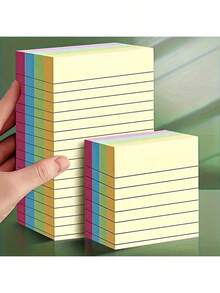 100/200 hojas, Notas adhesivas con líneas horizontales de colores, portátiles, convenientes, fáciles de usar para estudiantes y trabajadores de oficina, para volver a la escuela, suministros de oficina, suministros escolares, suministros de escritorio para mujeres, escuela, notas adhesivas, suministros escolares estéticos, papelería escolar, estudiantes, papelería, cocina, recordatorios de mesa de comedor, etiquetas de recordatorio suave, etiquetas de recordatorio de Navidad, puntada, buscar, investigar