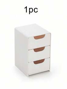 1 (White, Pink, Blue) Multi-Drawer Storage Box, Plastic Material, Drawer Design, For Organizing And Storing Stationery, Jewelry, Cosmetics, Small Items And Desktop Accessories. Suitable For Office Desk, Vanity, Desk And Storage Cabinet.