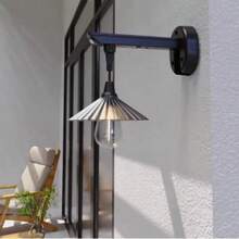 Nueva luz de pared solar con 3 modos, sensor de movimiento, luz LED solar, iluminación de granero, luz decorativa con luz cálida, adecuada para porche, patio, jardín, terraza - Negro - Ver 4