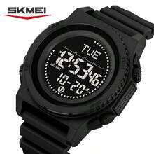 SKMEI 2626 Men's Compass Watch LED Display Pedometer Stop Watch Water Resistant Digital Sport Watch With 3 Alarms - one-size - View 14