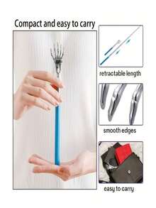 1pc Adjustable Back Massager, Stainless Steel Retractable Rubber Handle, Suitable As Thanksgiving, Birthday, Christmas Gift