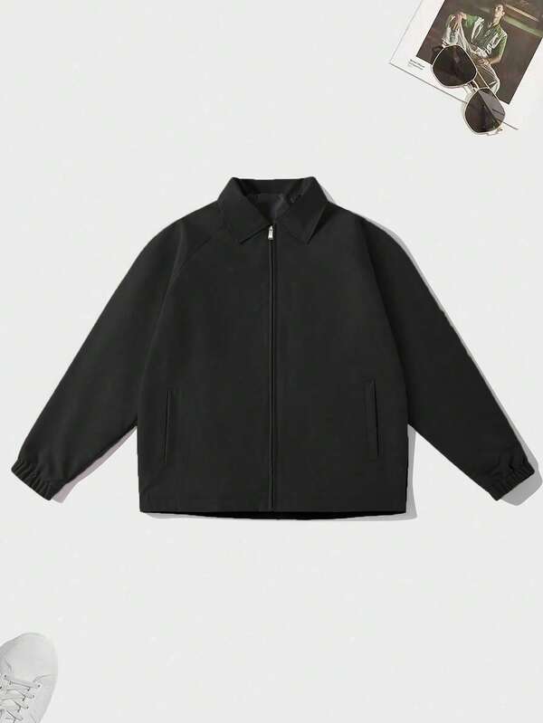 Spring Autumn New Casual Solid Color Men Jacket, Minimalist Versatile Stand Collar Outerwear