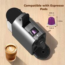 CHULUX Pod Coffee Maker, 1400W Home Espresso Machine For Single And Lungo, Mystic Gray - Grey - View 5