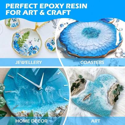 Resin Crystal Clear Kit- 1 Gallon /128oz - Casting Resin For Jewellery DIY Art Coating Easy Cast Epoxy, With Sticks/...