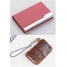 名片夹大容量 PU 收纳盒，适用于办公室、展会学校用品、返校季的便携式收纳盒 - 皮質商務名片夾 - 查看 19