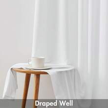 White Privacy Sheer Curtains 84 Inch, Light Filtering 2 Panels Set - White - View 10