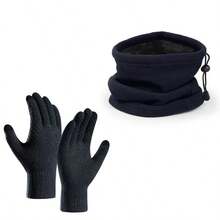 加厚菠萝纹理触屏手套，男士保暖冬季手套