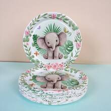 10pcs Disposable Cartoon Animal Series Pattern Paper Tray, Suitable For Business Receptions, Family Gatherings, Themed Party Supplies, Disposable Paper Tray, Party Paper Tray. Party Gifts, Bridal Showers, Restaurant Decorations - Multicolor - View 10