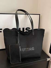 Fashionable Casual Versatile Shoulder Tote Bag - Black - View 11