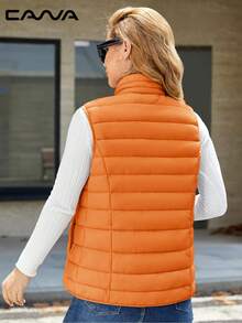 Cavva Women's Lightweight Vests Jacket Water Resistence Soft Sleeveless Warm Jacket Hiking Camping Running Outdoor - 橘色 - 查看 5