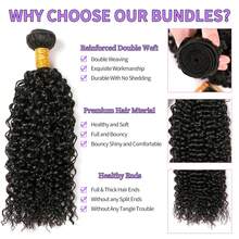 Uveous 12A Curly Wave Bundles Human Hair Raw Kinky Curly Human Hair Bundles 20 20 20 Inch Natural Black Ultra Soft Afro Raw Remy Hair Extensions - Natural Black - 查看 7