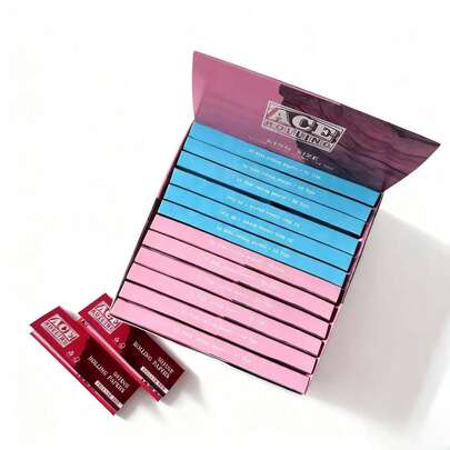 12/24 Pcs + Tips Extra Large Size High-Quality Mixed Color Combination Set, Includes 2 Small Red No-Tip Christmas Limited Edition Cigarette Rolling Papers, Slow Burning & Highly Breathable, Great Gift For Men