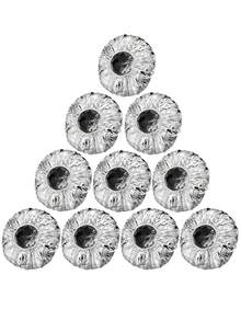 10pcs Reusable Shower Caps - High Quality Aluminum Foil Hair Care Caps, Fit All Hair Types, Compatible With Bathroom Shower, Hair Dyeing And Beauty Styling