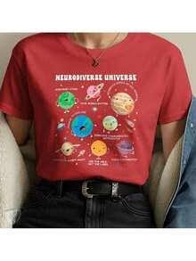 Inspirational T-Shirt | Positive Art About Inclusion And Awareness - Red - View 2