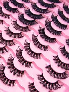 20 Pairs Of Fluffy Cat-Eye Thick False Eyelashes, 4 Styles Of False Eyelashes With DH Striped Thick And Fluffy Lashes For Soft, Natural DIY Lash Extensions - Fluffy Lashes - View 5