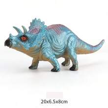1件逼真恐龙玩具，霸王龙和三角龙塑料侏罗纪史前小型恐龙动物模型 - 彩色 - 查看 17