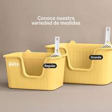 ESQUIMAL Arenero Inodoro para Gato Caja de con Pala, Paredes Altas (Verde, Regular) BAR8 - Amarillo - Ver 6