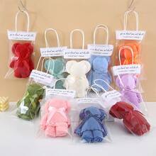 20-Piece Party Supplies Set: 10 Plush Bear Towels + 10 Clear Gift Bags. A Top Choice For Valentine's Day, Weddings, Birthdays, And Christmas Parties. Suitable For Wedding Favors. Soft, High-Quality Bath Accessories. - 彩色 - 查看 2