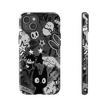 Grunge Black Cat & Anime Aesthetic Phone Case – Y2K Gothic Design With Doodle Graffiti, Dark Art, And Cartooncore Style – For IPhone 7–16 (SE, Plus, Pro Max) &  Galaxy S21–S24 Series - 混色-1 - 查看 7