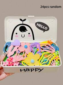 24/12pcs/Set Colorful Macaron Print Hair Accessories Set, Cute Designs Suitable For Girls And Women, Fit For Bangs, Braids, Ponytails. Vibrant Colors And Adorable Designs, Durable Clips, Make Every Hair Day Happy - Random Assortment - Multicolor - View 19