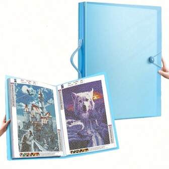 A3 diamantmålningsförvaringsbok, 80 visningar konstportföljpresentationsmapp, vattentät dammtät samlingsalbum med 40 sidor, plastförvaring för konstverk för konstnärer, presentdekoration till månens nyår - 1 st.