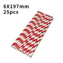 25pcs Striped Paper Straws, 12 Colors Mixed Random, 6mm/0.24in Diameter, 197mm/7.75in Length, Suitable For Valentine's Day, Ramadan, Eid, Parties, Essential For Home & Restaurant, Thick & Sturdy - Multicolor - View 15
