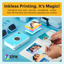 KODAK Printomatic+ Instant Print Digital Camera 10MP Portable Camera With Interactive RGB LED Status Indicator, Prints Full-Color Photos On Zink 2x3" Sticky-Backed Photo Paper - Easy & Fun - Blue - View 4